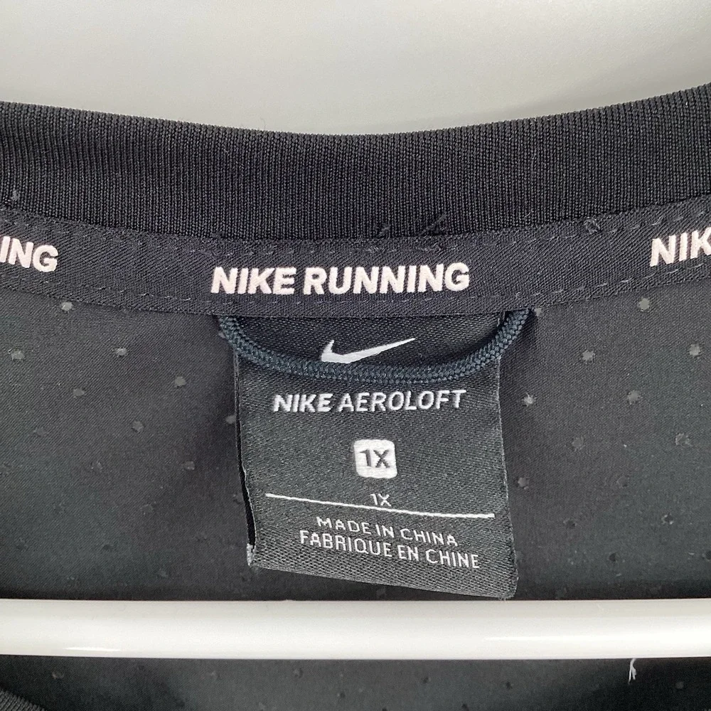EUC Ladies Nike Running Aeroloft‎ Goose Down Filled Puffer Vest- Black - 1x